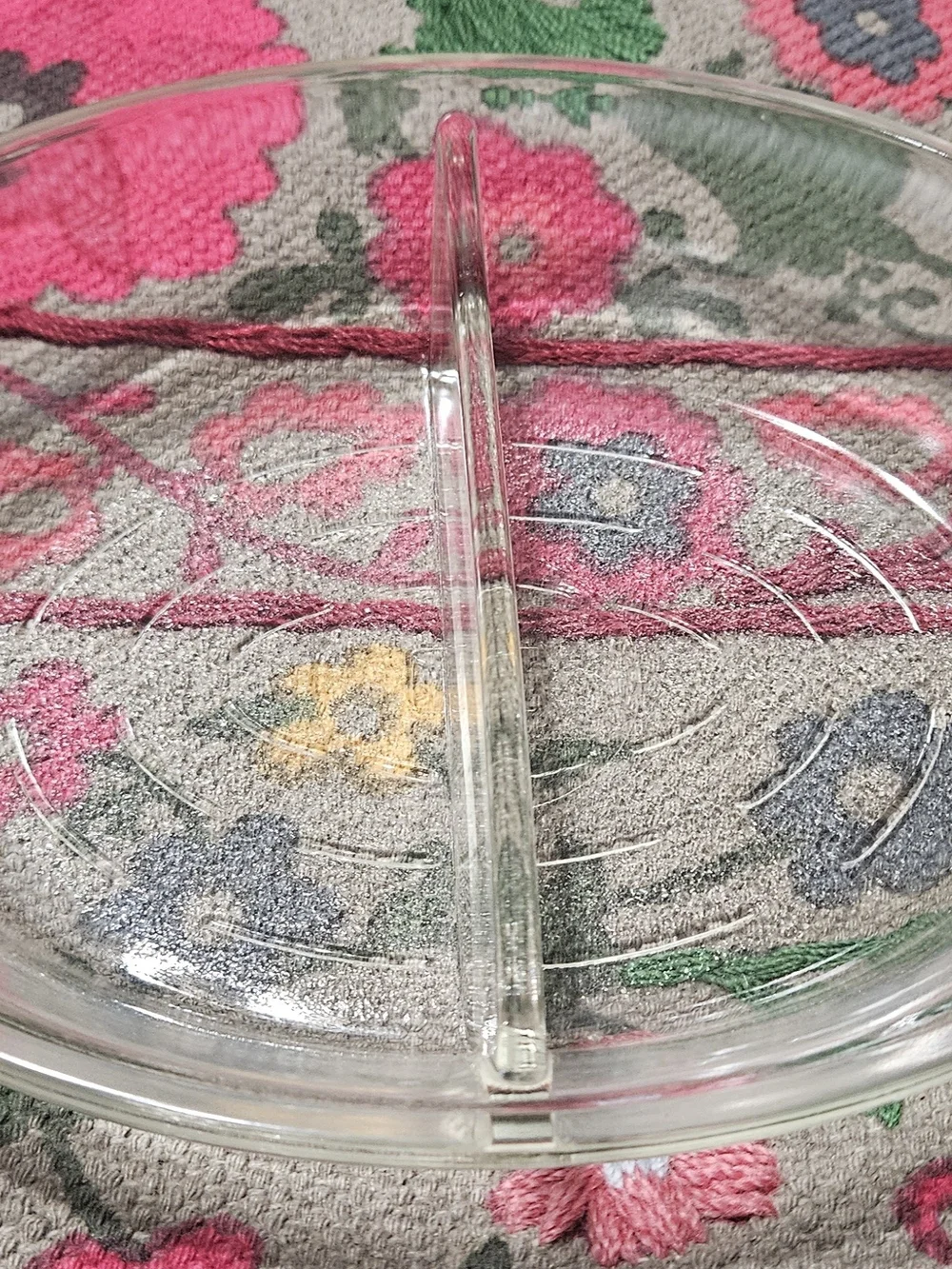 Glasbake Vintage Glass Divided Serving Tray